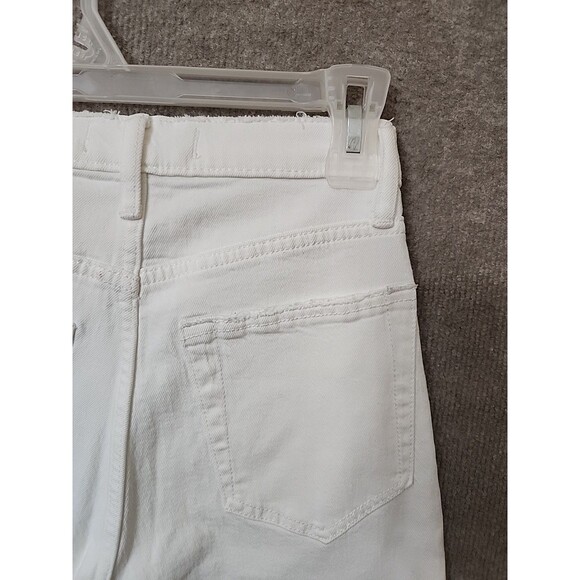 Abercrombie Fitch Ankle Straight Jeans Womens 26 2 Long White Distressed Curve - Picture 6 of 8